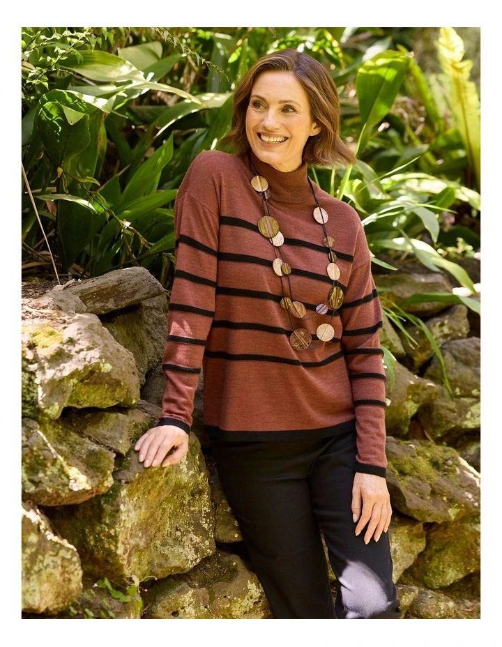Cedar Stripe Sweater in Brown image 7