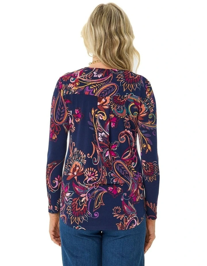 Bazaar Pleat Back Long Sleeve Top image 2