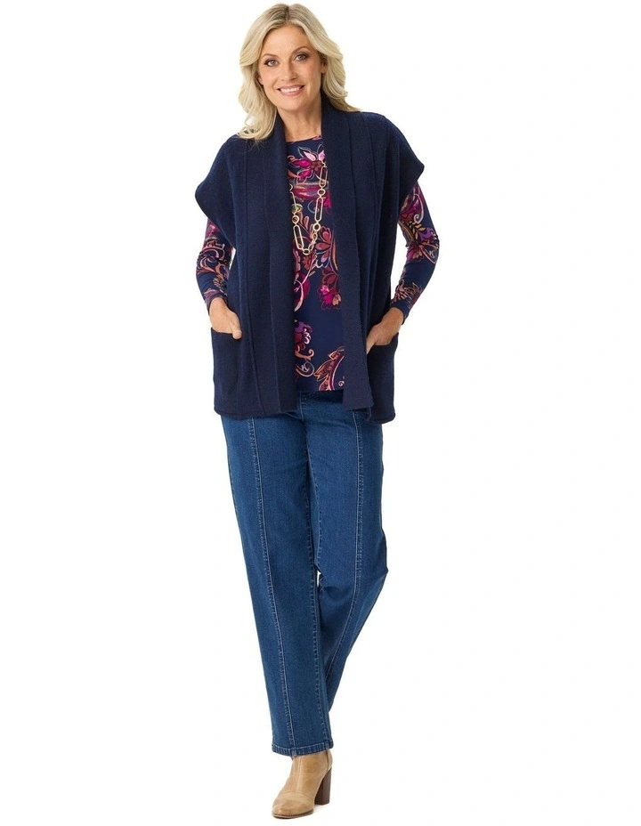 Bazaar Pleat Back Long Sleeve Top in Multi image 5