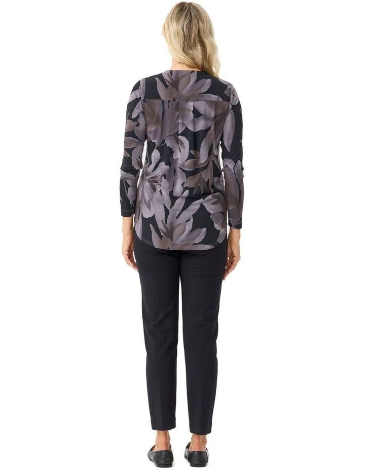 Tonina Pleat Back Long Sleeve Top in Multi image 2