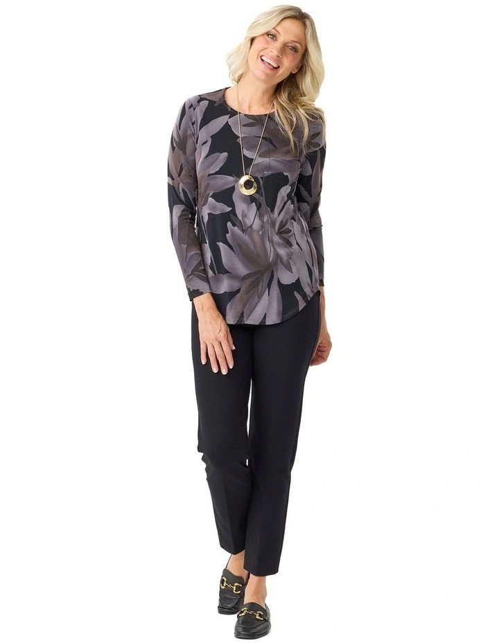 Tonina Pleat Back Long Sleeve Top in Multi image 4