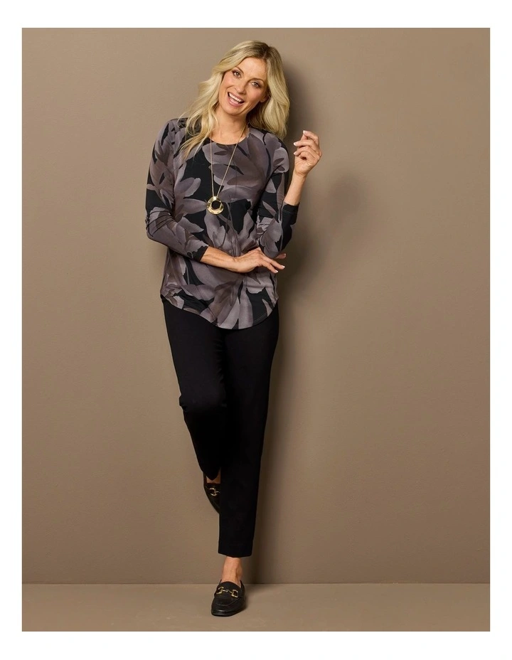 Tonina Pleat Back Long Sleeve Top in Multi image 7