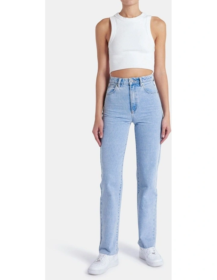 94 High Straight Petite Jeans in Walkaway Blue image 1