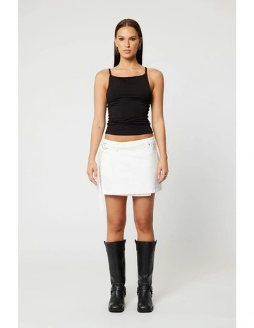 95 Mid Wrap Skirt in White