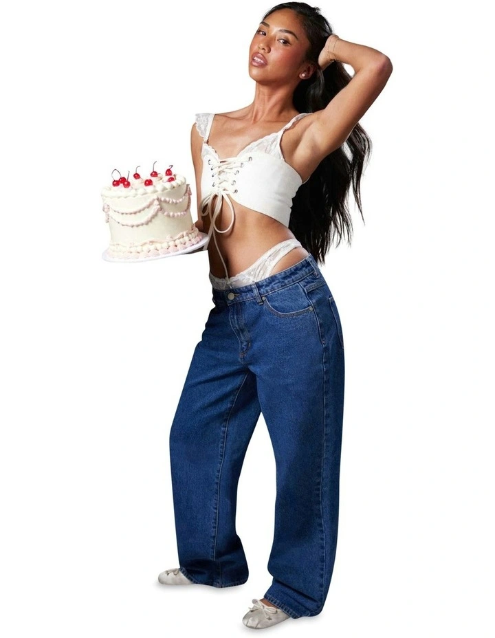 99 Low Baggy Petite Jeans in Blue image 6