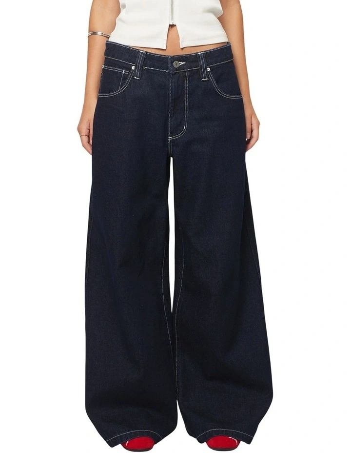 99 Low Mega Baggy Nicky Jeans in Blue image 3