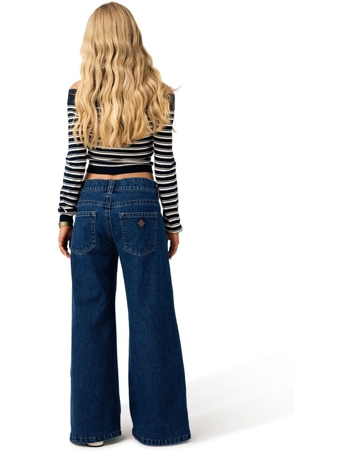 Super Low Wide Petite Tara 00 Pant in Blue image 2