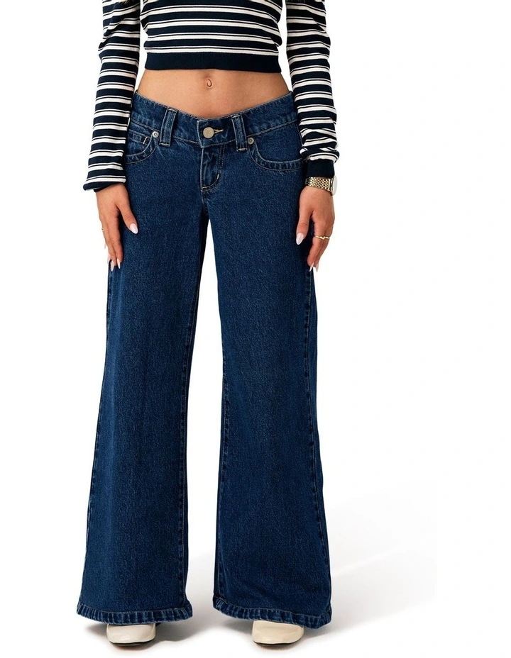 Super Low Wide Petite Tara 00 Pant in Blue image 3