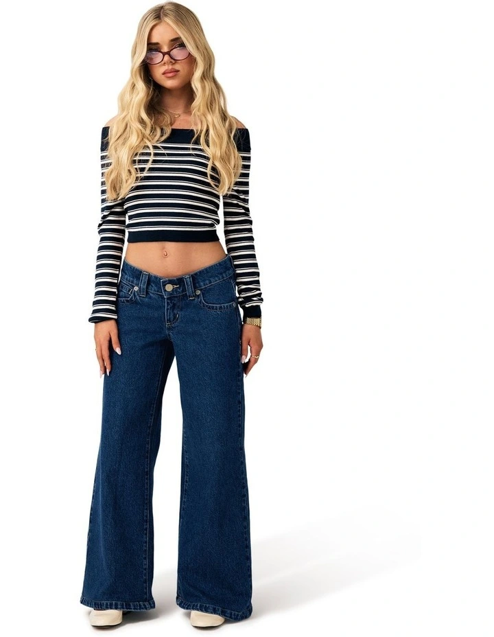 Super Low Wide Petite Tara 00 Pant in Blue image 5