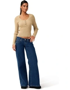 00 Super Low And Wide Tall Tara Jeans in Blue