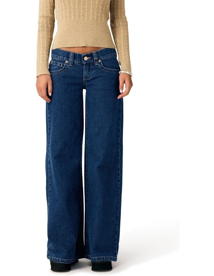 00 Super Low And Wide Tall Tara Jeans in Blue image 3