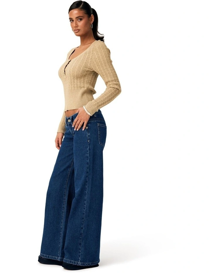 00 Super Low And Wide Tall Tara Jeans in Blue image 4