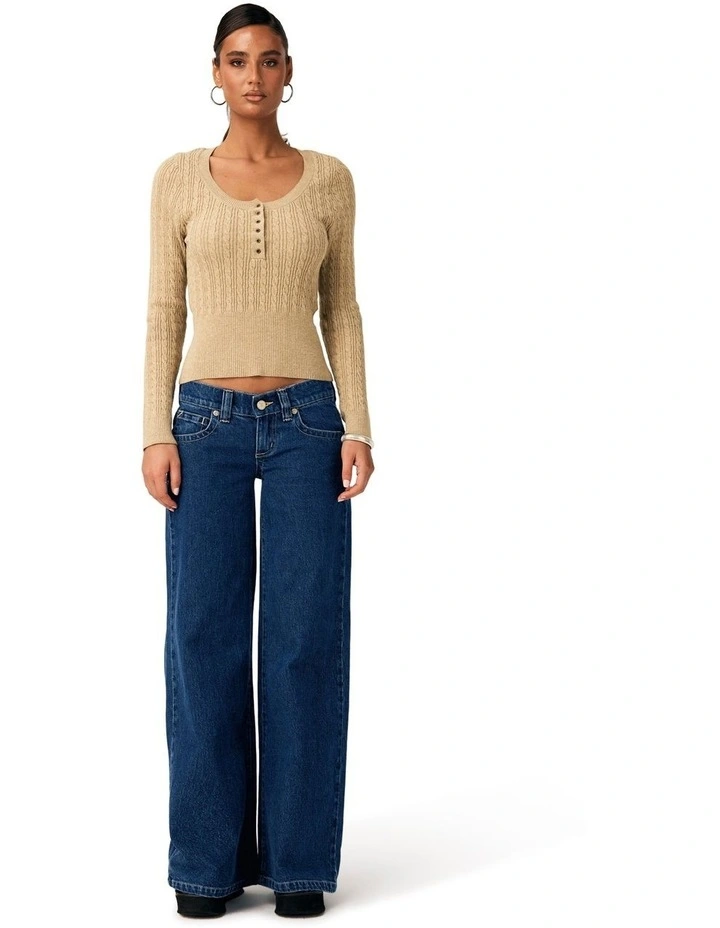 00 Super Low And Wide Tall Tara Jeans in Blue image 6