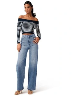 94 High and Wide Tall Paloma Pant in Blue