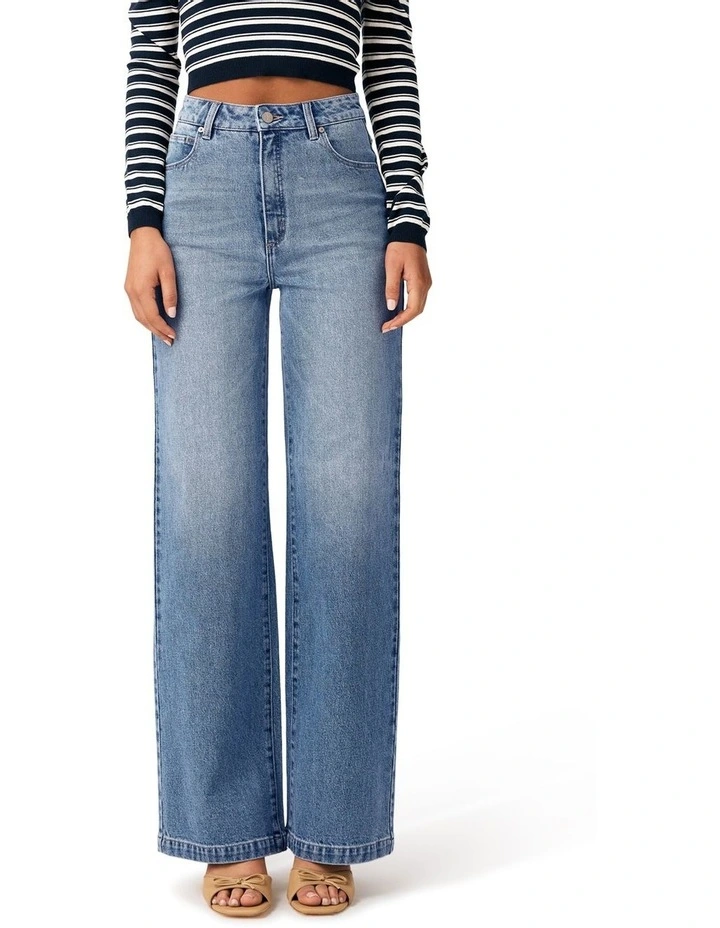 94 High and Wide Tall Paloma Pant in Blue image 3