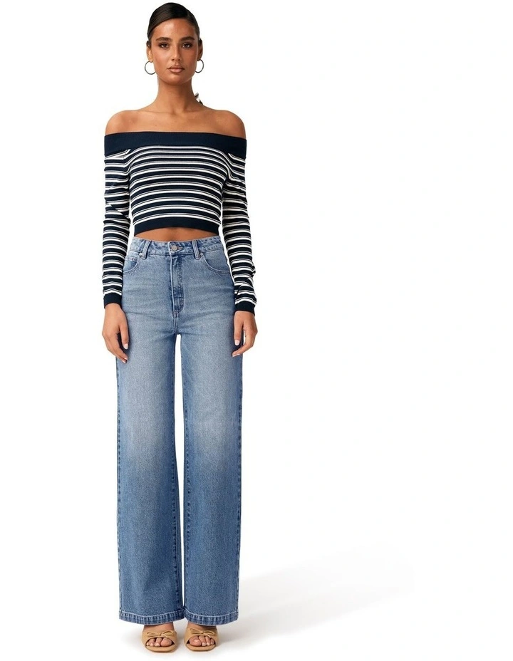 94 High and Wide Tall Paloma Pant in Blue image 4