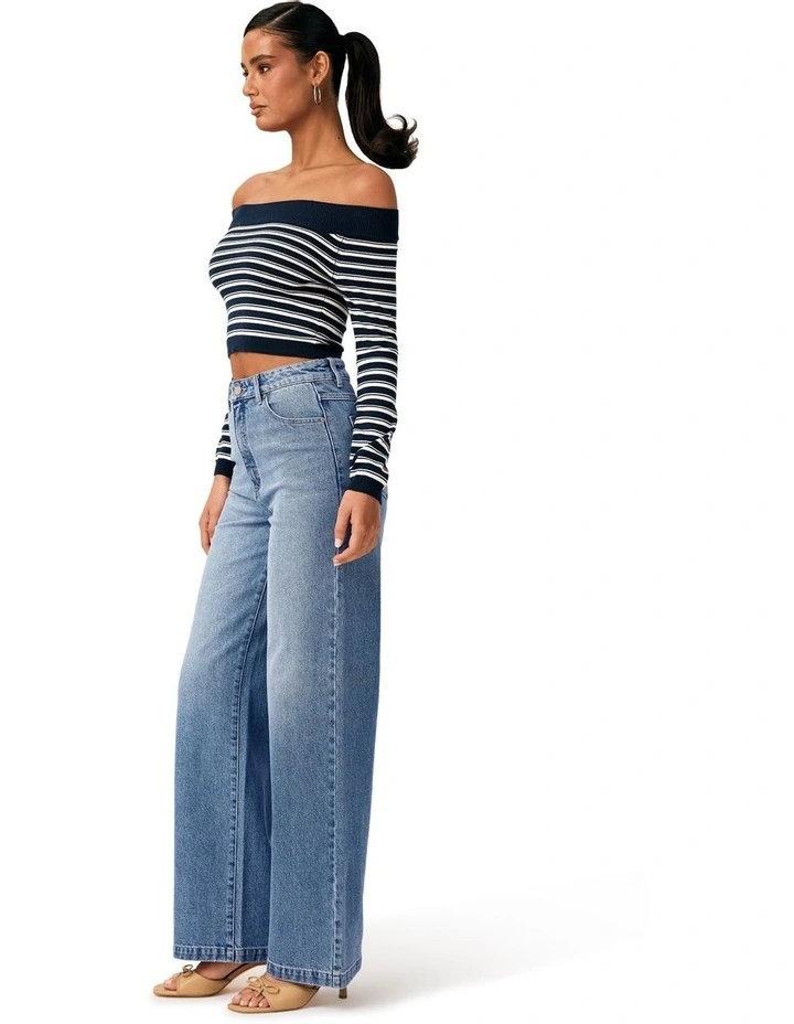 94 High and Wide Tall Paloma Pant in Blue image 5