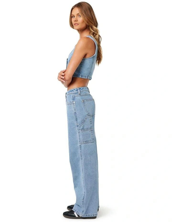 95 Mid Baggy Ariane Worker Pant in Blue image 3