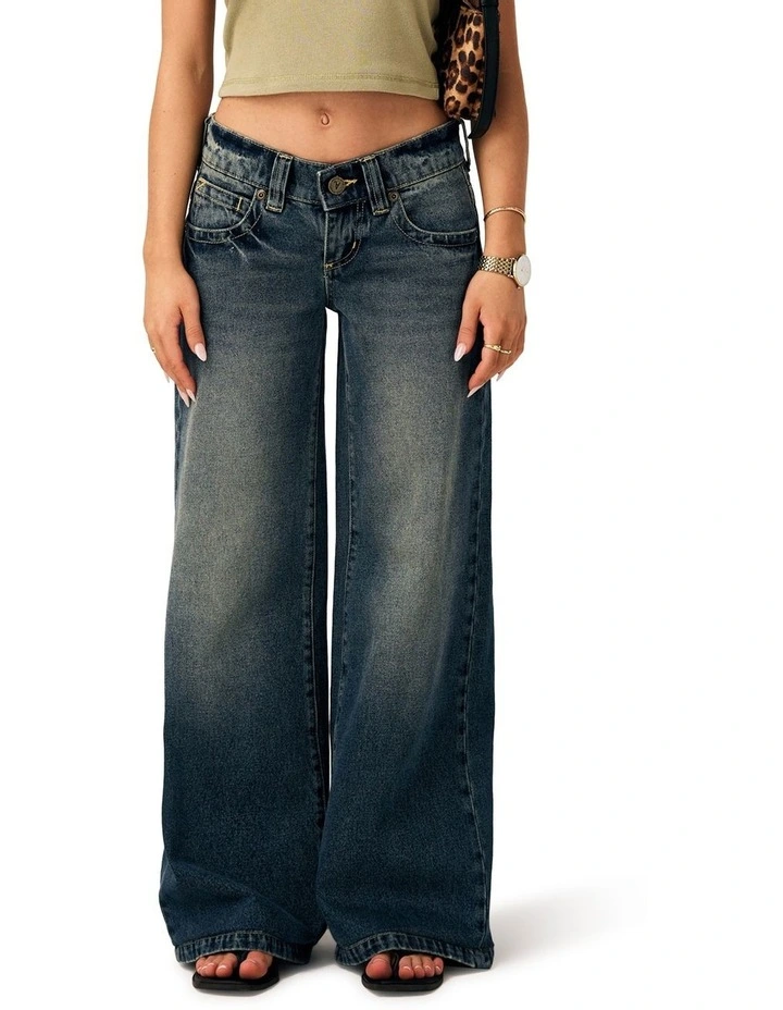 00 Super Low & Wide Petite Miley Pant in Blue image 4