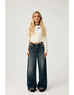 95 Mid Super Baggy Petite Miley Pant in Blue
