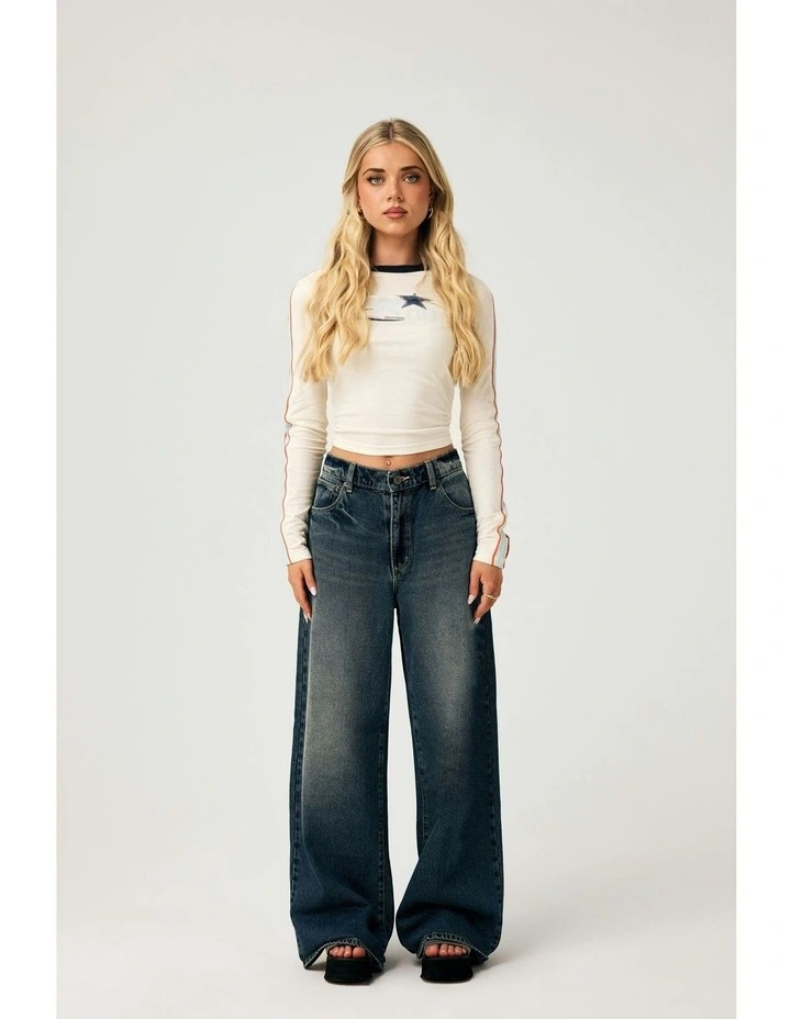 95 Mid Super Baggy Petite Miley Pant in Blue image 1