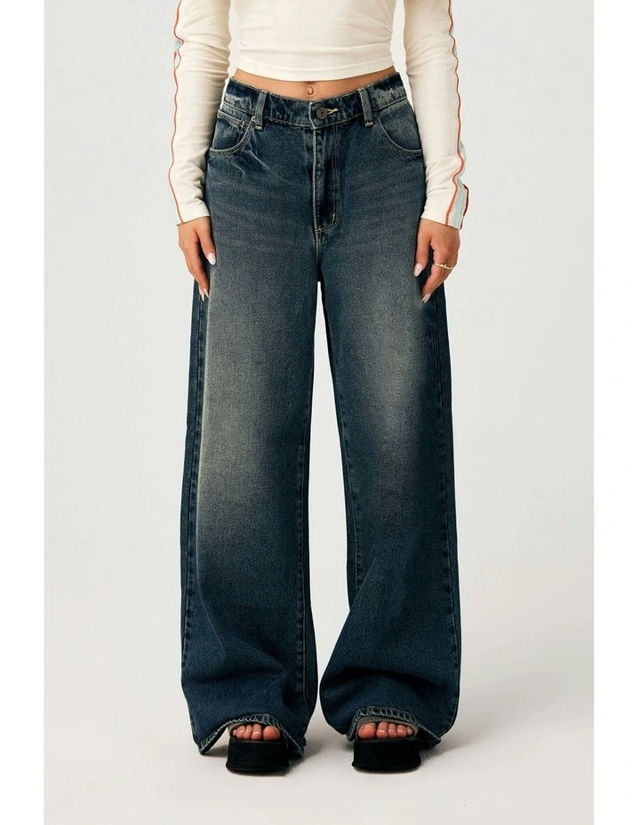 95 Mid Super Baggy Petite Miley Pant in Blue image 2