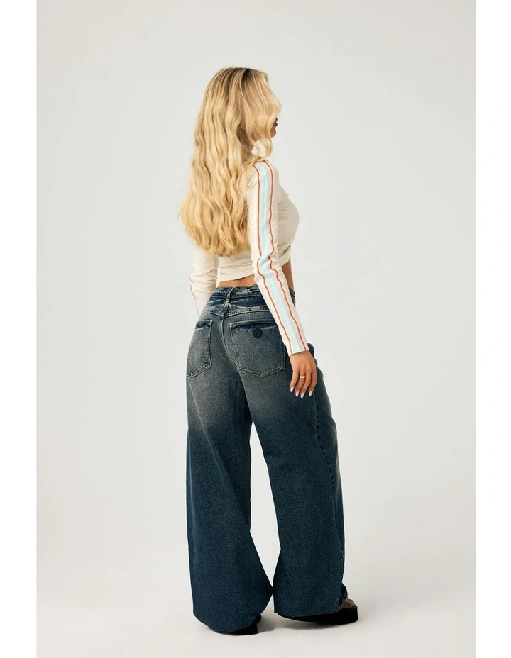 95 Mid Super Baggy Petite Miley Pant in Blue image 5