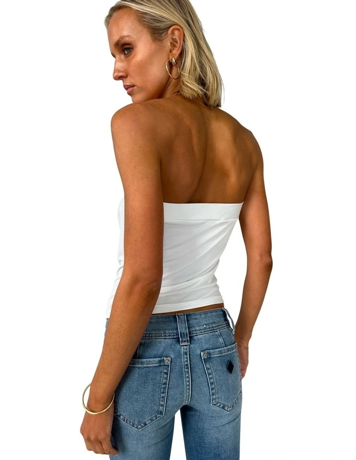 Tara Cowl Top in White image 2