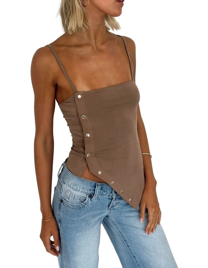 Heidi Snap Top Sand in Cream image 1