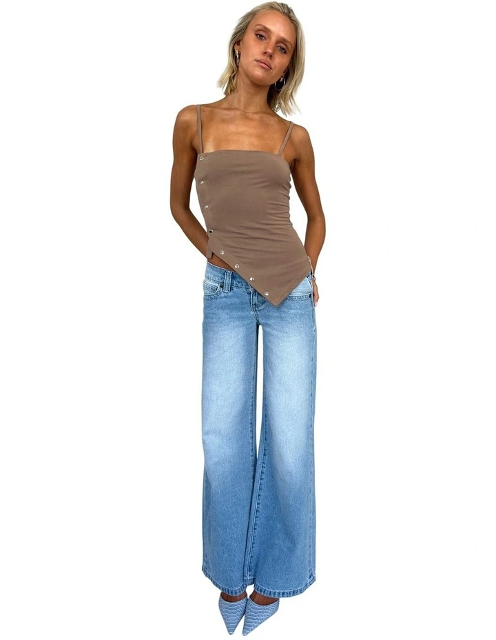 Heidi Snap Top Sand in Cream image 3