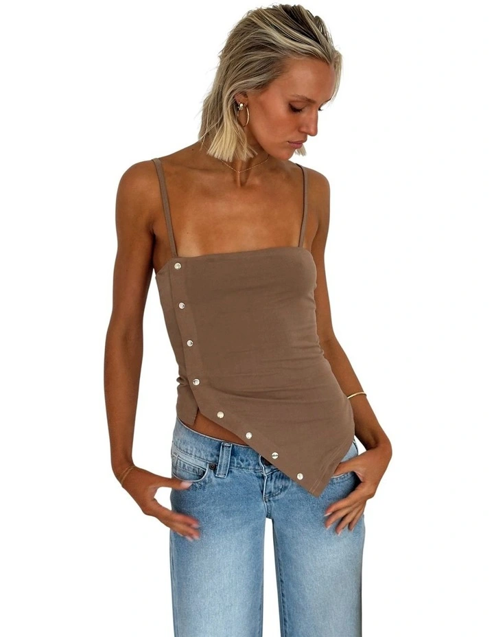 Heidi Snap Top Sand in Cream image 4