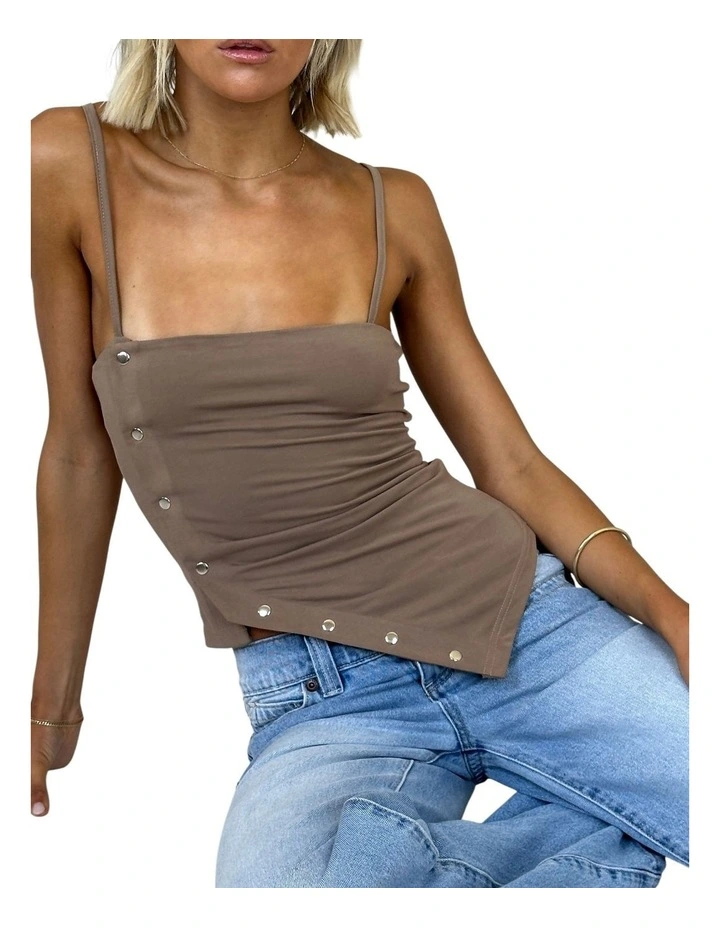 Heidi Snap Top Sand in Cream image 5