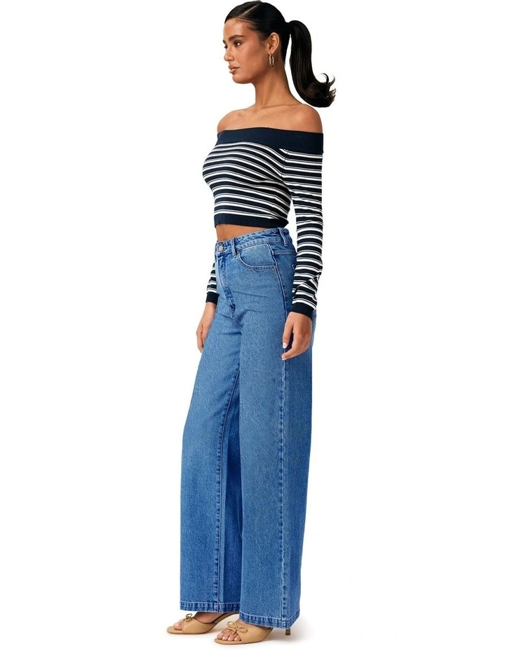 94 High & Wide Tall Eva Organic Jeans in Blue image 2