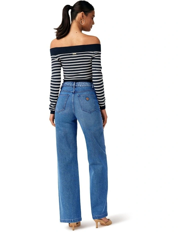 94 High & Wide Tall Eva Organic Jeans in Blue image 4