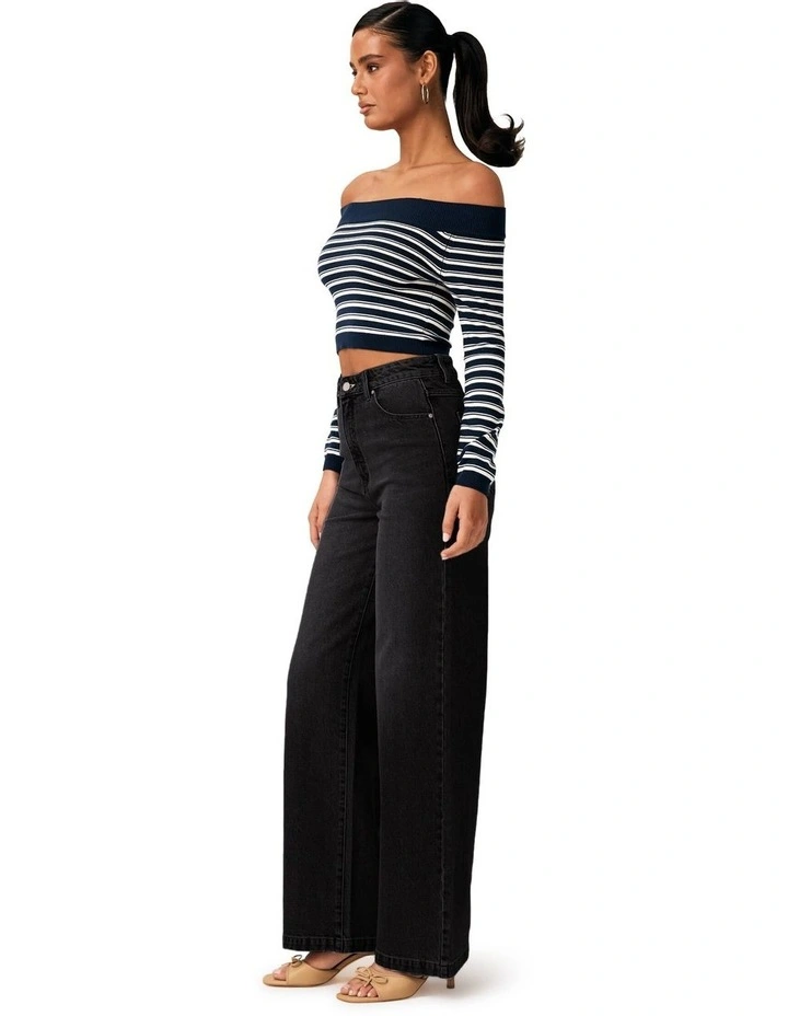 94 High & Wide Tall Sophie Jeans in Black image 2