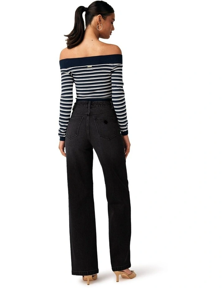 94 High & Wide Tall Sophie Jeans in Black image 4