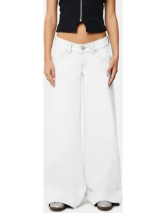 00 Super Low & Wide Pant in White