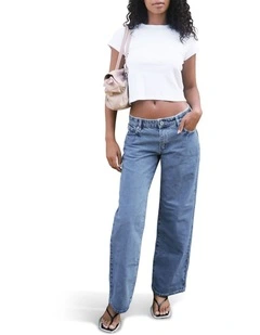 99 Low Baggy Selena Lace Recycled Jeans in Blue