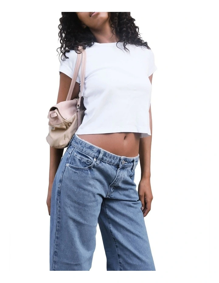 99 Low Baggy Selena Lace Recycled Jeans in Blue image 2