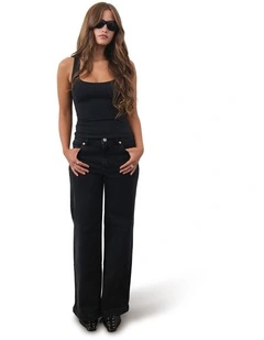 95 Mid & Wide Petite Brie Jeans in Black