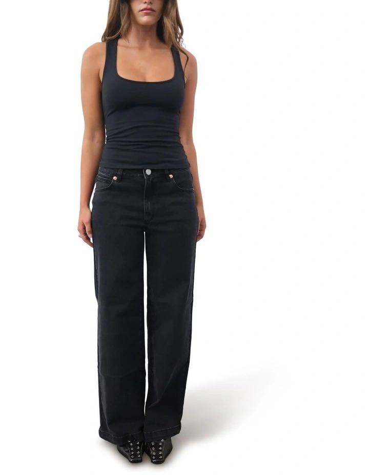 95 Mid & Wide Petite Brie Jeans in Black image 4