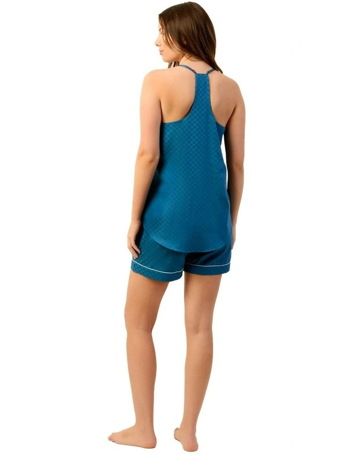 Azure Camisole Boxer Set in Teal image 4