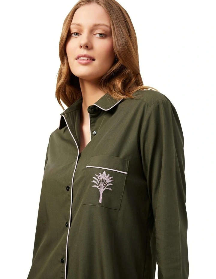 The Fern Night Shirt in Green image 3