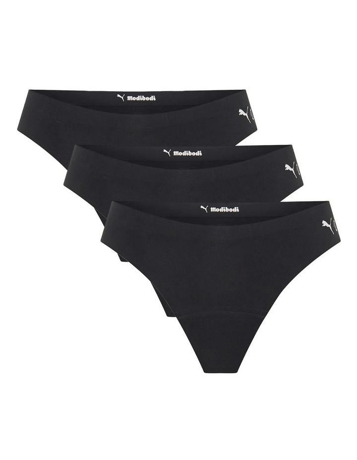 Puma X Modibodi Seamfree Active Period Thong 3 Pack Light Absorbency image 1
