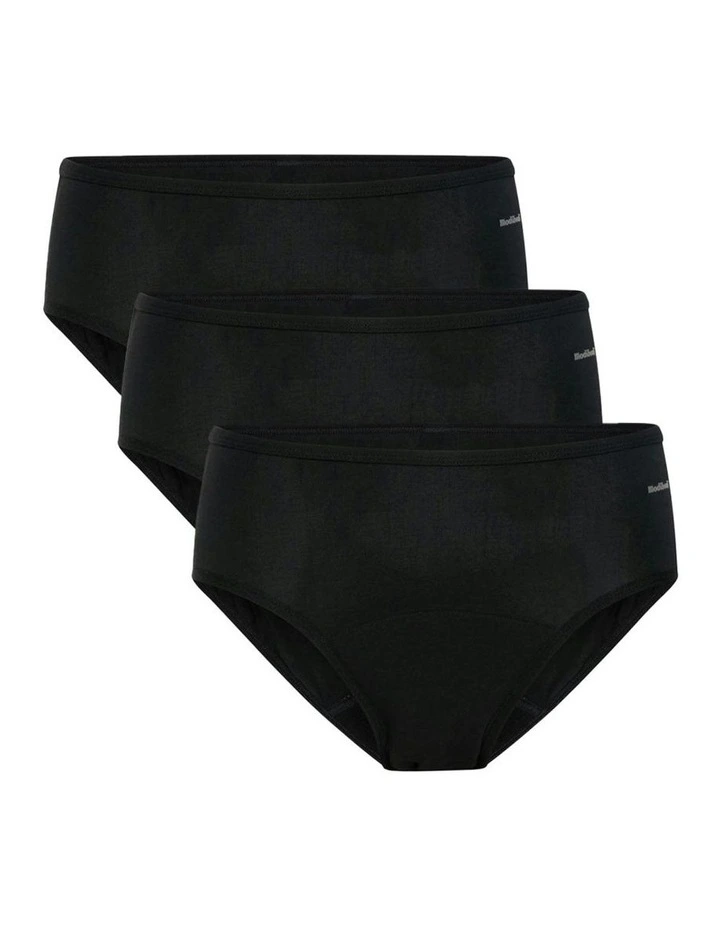 Basic Period Underwear 3 Pack in Black image 1