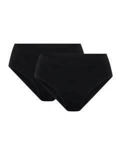 Soft Stretch Seamless Period Underwear Bikini Brief 2 Pack in Moderate Absorbency