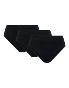 Soft Stretch Seamless Period Underwear Bikini Brief 3 Pack in Moderate Absorbency