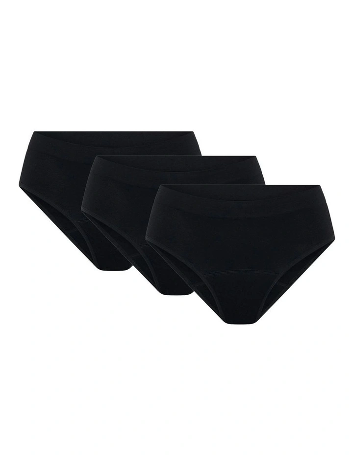 Soft Stretch Seamless Period Underwear Bikini Brief 3 Pack in Moderate Absorbency image 1