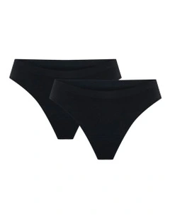 Soft Stretch Seamless Period Underwear Thong 2 Pack in Light Absorbency