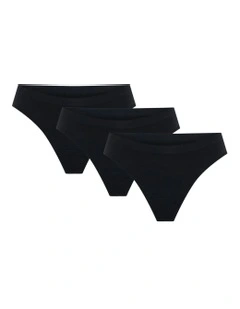 Soft Stretch Seamless Period Underwear Thong 3 Pack in Light Absorbency